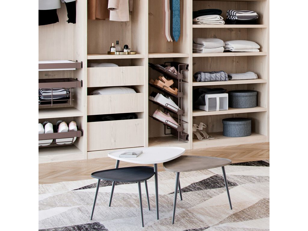 Porta Scarpe Laterale Estraibile mm.460x750x320 Acciaio Verniciato Moka RAL8019 Destra   Emuca - immagine 7